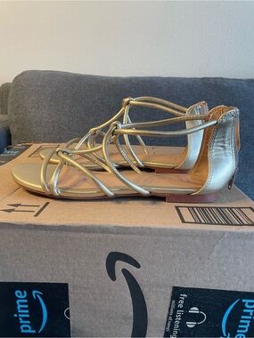 Women’s Gold Strappy Sandals